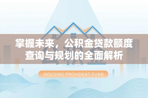 肥乡掌握未来，公积金贷款额度查询与规划的全面解析