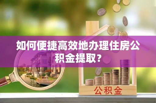 肥乡如何便捷高效地办理住房公积金提取？
